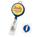 Round Plastic Custom Logo Badge Reels w Belt Clip, Solid Colors